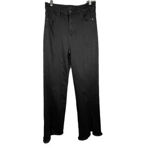 5428 RISEN Black Jeans Stretch Denim Split Hem Bootcut Raw Hem High Rise Sz 9/29